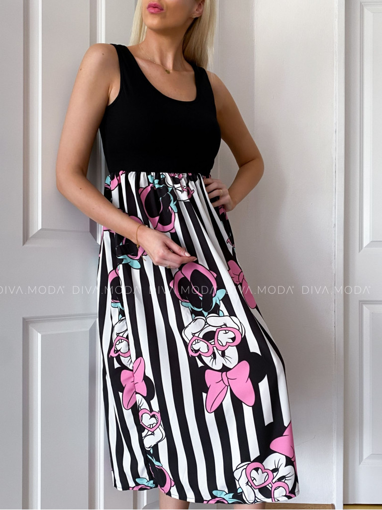 Midi šaty Mickey Minnie Pink Bow S 64