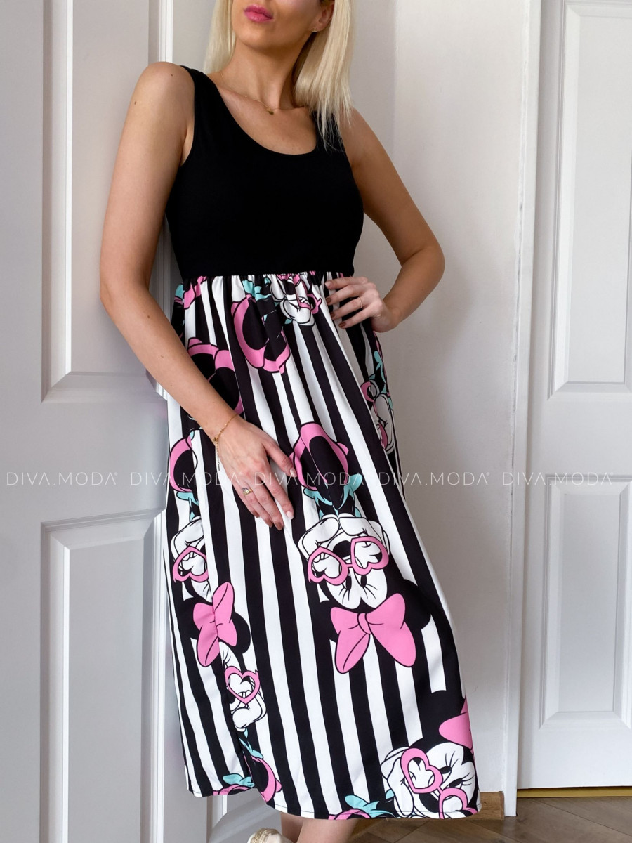 Midi šaty Mickey Minnie Pink Bow S 64