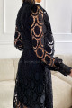 Háčkované maxi šaty Poline čierne M 68