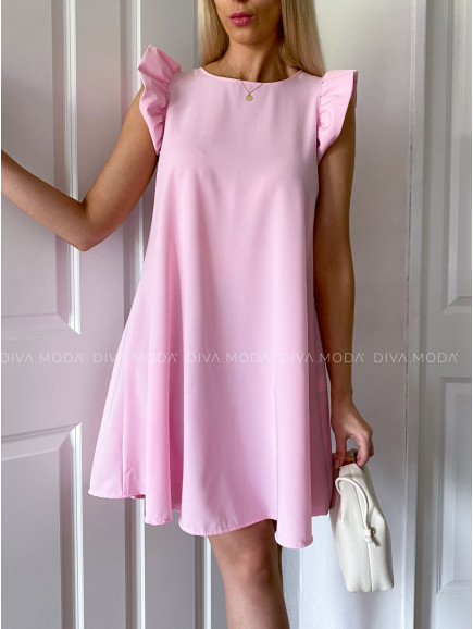 Šaty s volánmi Corina baby pink B 22