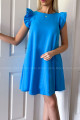Šaty s volánmi Corina modro-tyrkysové B 22