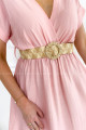 Ľahké šaty s opaskom charlott svetlo ružové P 110