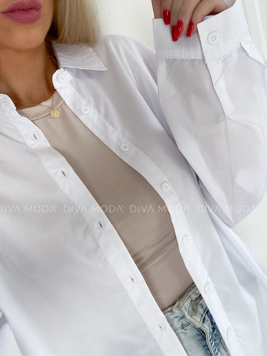 Basic oversize košeľa biela P 133