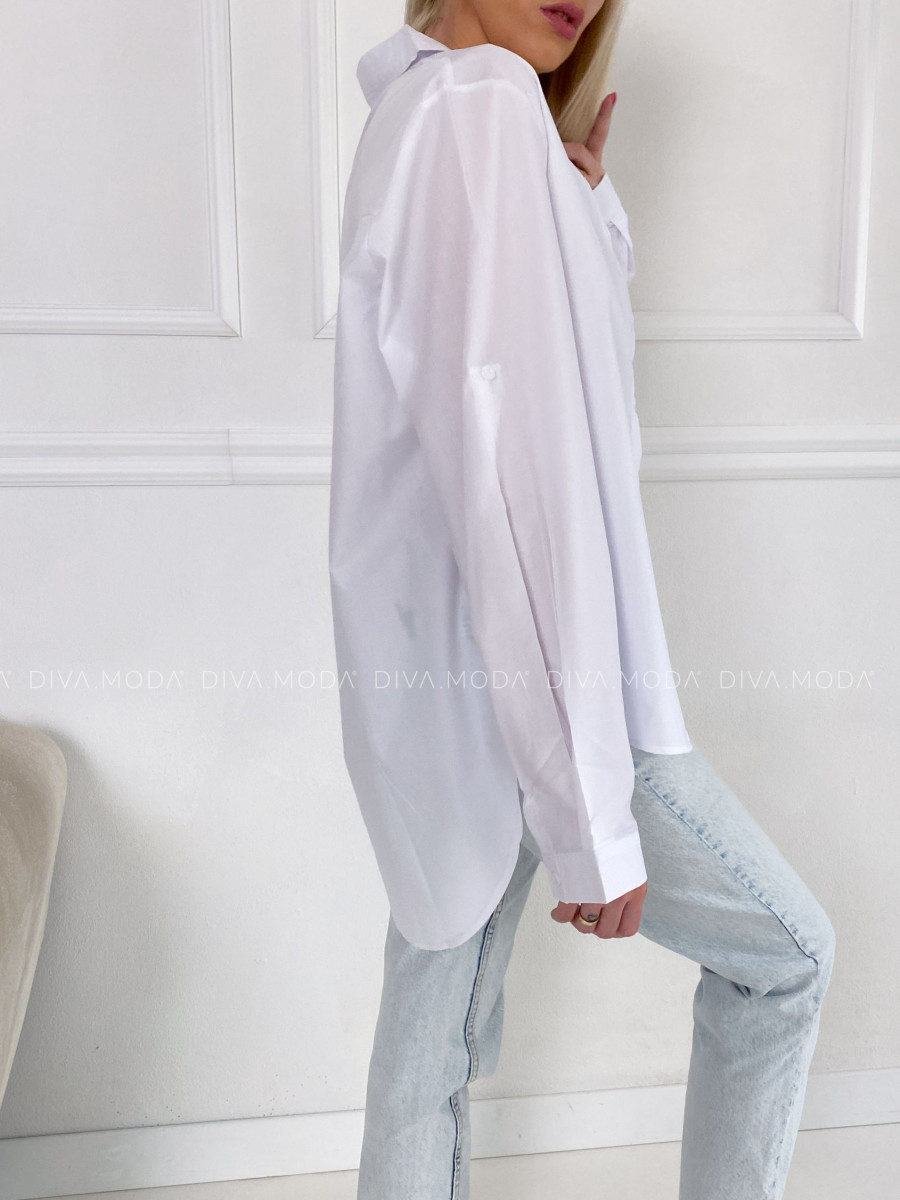 Basic oversize košeľa biela P 133