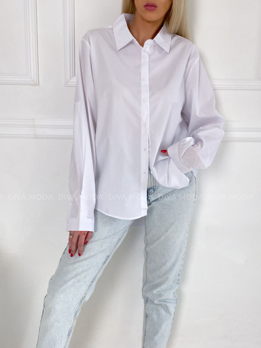 Basic oversize košeľa biela P 133