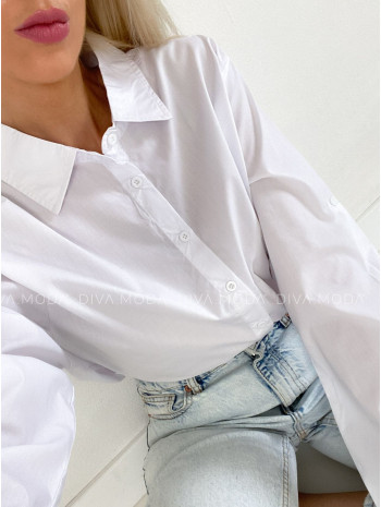 Basic oversize košeľa biela P 133 Basic oversize košeľa biela P 133