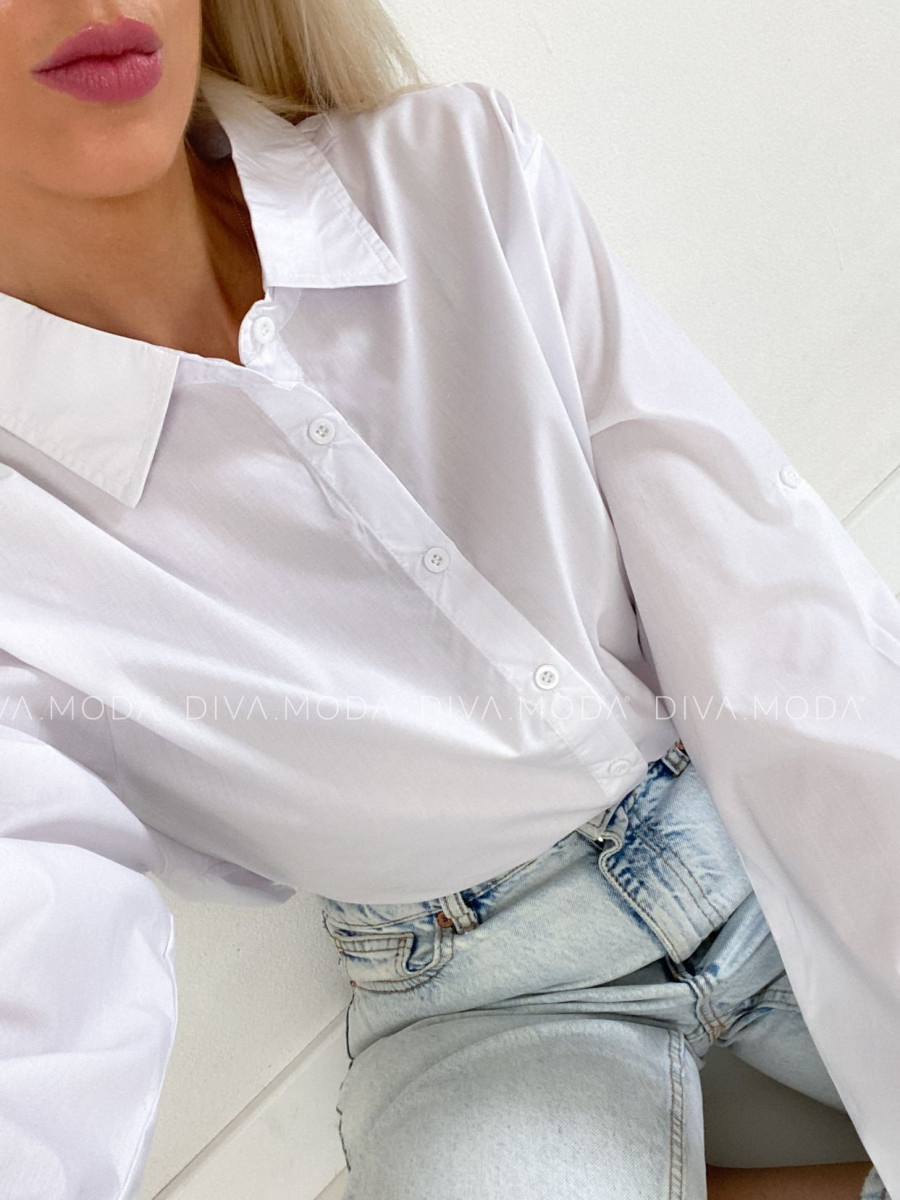 Basic oversize košeľa biela P 133