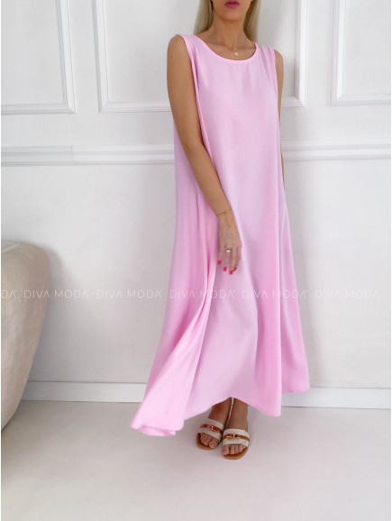 Voľné A- maxi šaty baby pink 138