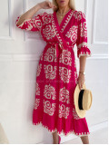 Maxi šaty ornament fuchsia P 147