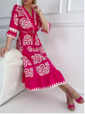 Maxi šaty ornament fuchsia P 147
