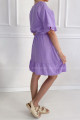 Mušelínové šaty s opaskom Tash fialkové B 11