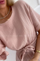 Mušelínové šaty s opaskom Tash pudrovo rožová B 11