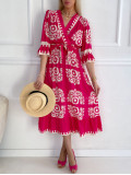 Maxi šaty ornament fuchsia P 147