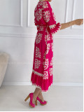 Maxi šaty ornament fuchsia P 147