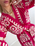 Maxi šaty ornament fuchsia P 147