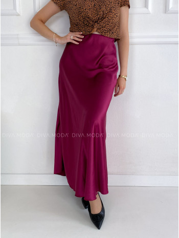Maxi Saténová sukňa burgundy P 149 Maxi Saténová sukňa burgundy P 149