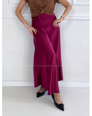 Maxi Saténová sukňa burgundy P 149