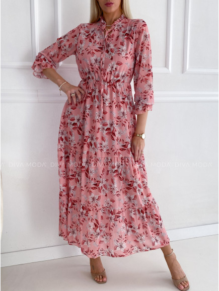 Maxi šaty floral ružové P 161