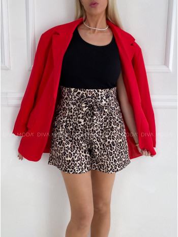 Leopardie kraťasy s mašľou  P 169