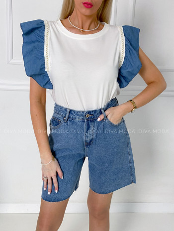 Riflové bermudy modré P 188