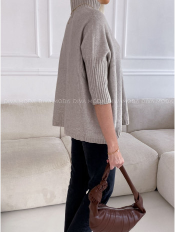 Oversize polorolák okrová V 91 Oversize polorolák okrová V 91