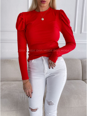 Top s puf rukávom Lila červený S 78
