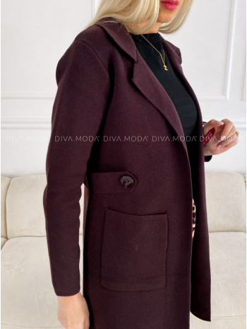 Úpletový kabátik čokoládový V 76