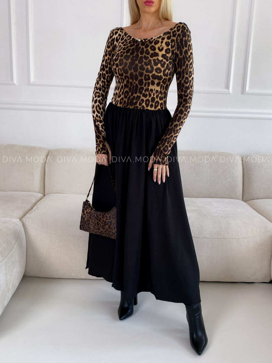 Maxi šaty leopardie ellie V 110