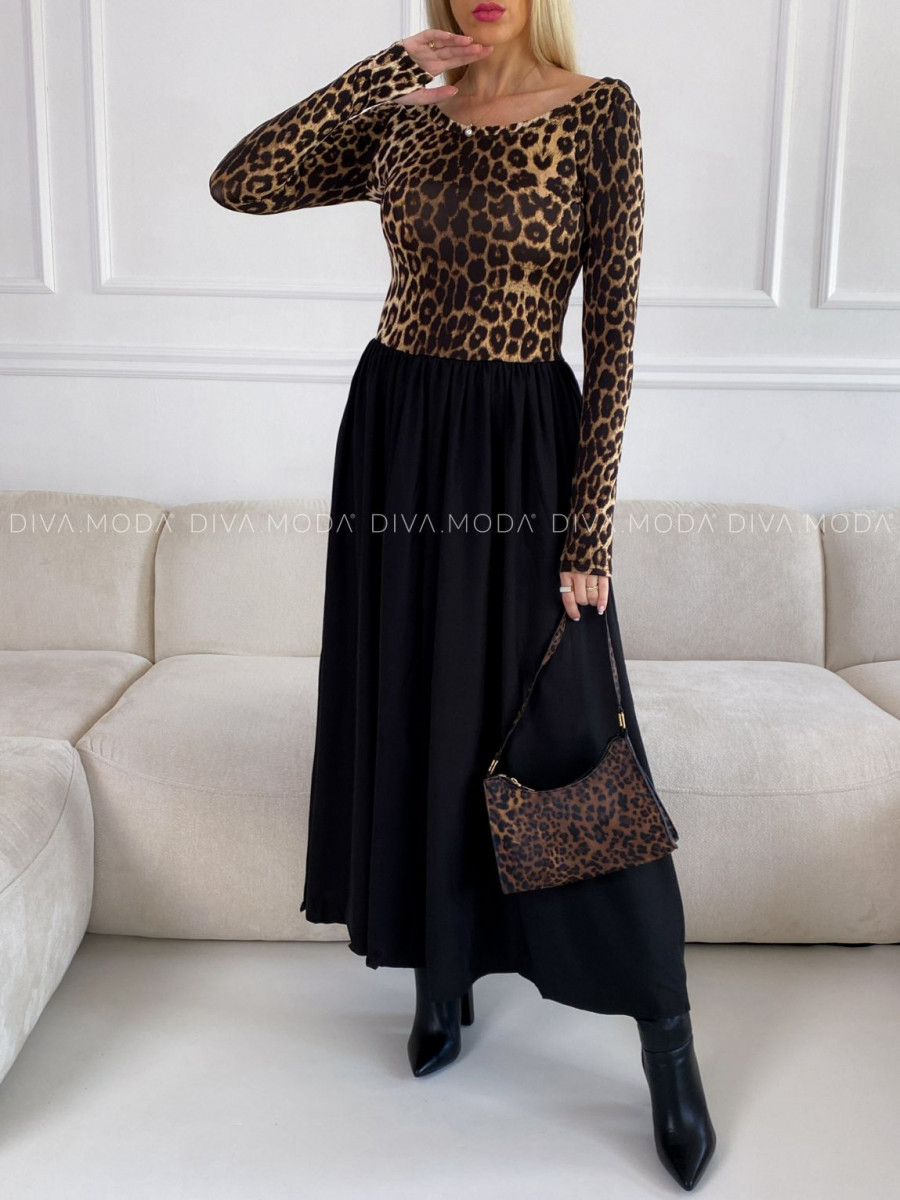 Maxi šaty leopardie ellie V 110