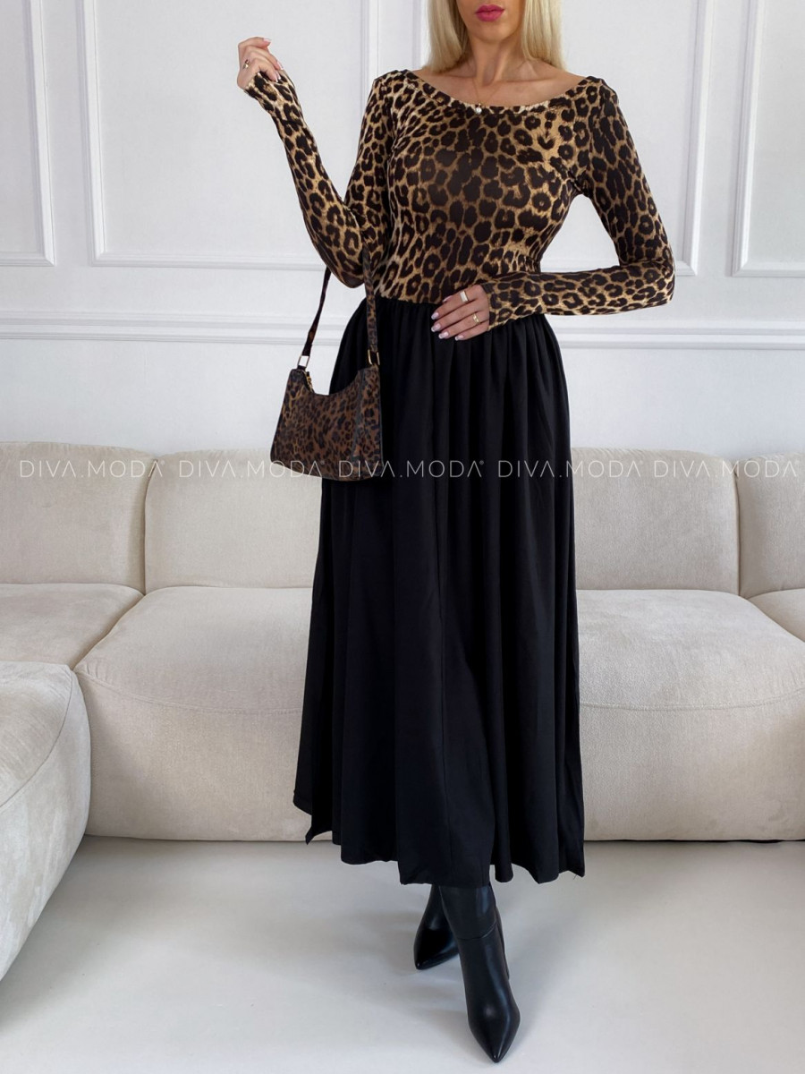 Maxi šaty leopardie ellie V 110