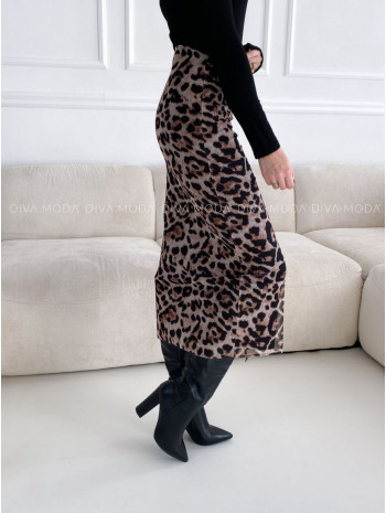Midi sieťovinová sukňa leopard V 120