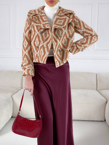 Kabát aztec krátky škoricový V 183