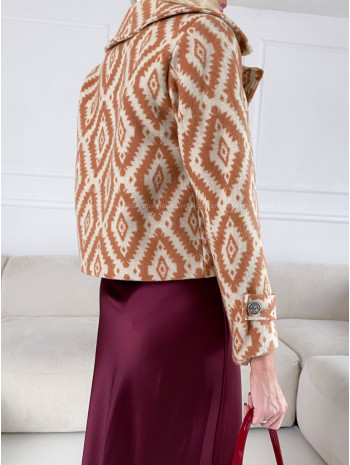 Kabát aztec krátky škoricový V 183