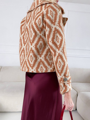 Kabát aztec krátky škoricový V 183