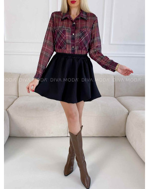 Polo transparentná karovaná košeľa burgundy V 221 Polo transparentná karovaná košeľa burgundy V 221