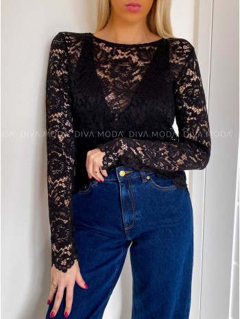 Krajkovaný top čierny Dolly V 218 Krajkovaný top čierny Dolly V 218