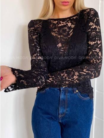Krajkovaný top čierny Dolly V 218 Krajkovaný top čierny Dolly V 218