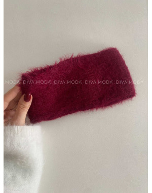 Pletená čelenka s perličkami burgundy G 53 Pletená čelenka s perličkami burgundy G 53