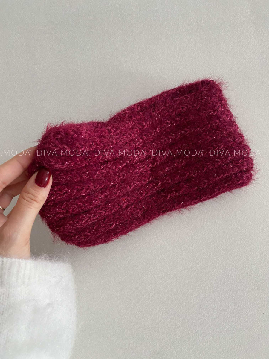 Prekrížená čelenka burgundy G 52