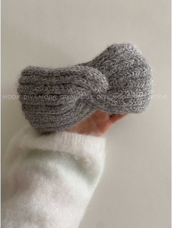 Prekrížená čelenka sivá G 52