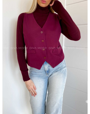 Vesta na gombíky burgundy P 999