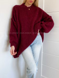 Chunky oversize sveter Polina vínový V 888