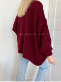 Chunky oversize sveter Polina vínový V 888