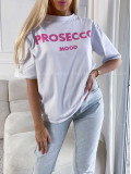 Tričko proseco mood biele M 169