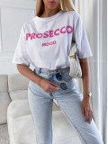 Tričko proseco mood biele M 169