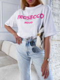 Tričko proseco mood biele M 169