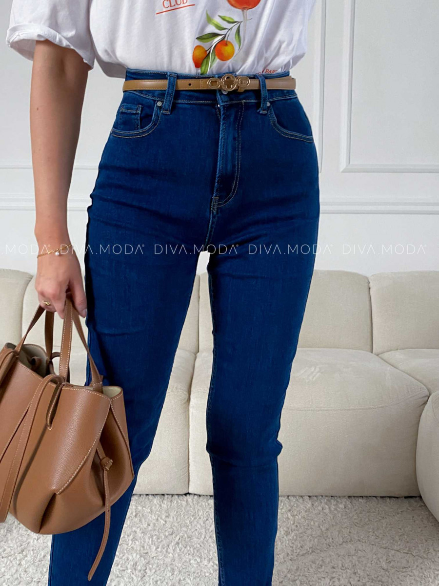 Mom jeans tmavo modré M 174