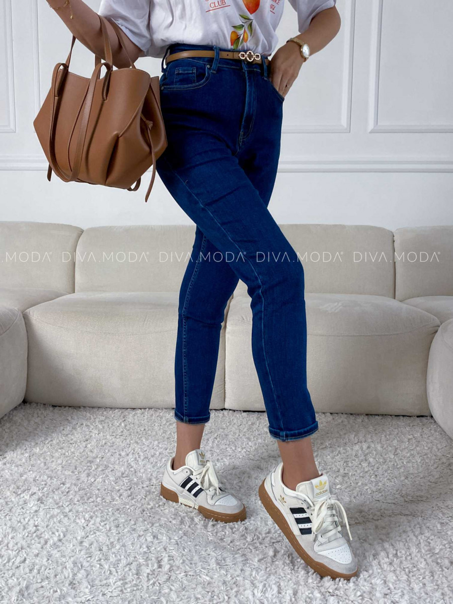 Mom jeans tmavo modré M 174