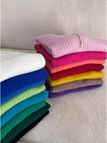 Basic vrúbkovaný sveter s prímesou vlny čierny S 138