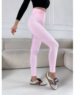 Push up rebrované legíny baby pink M 198
